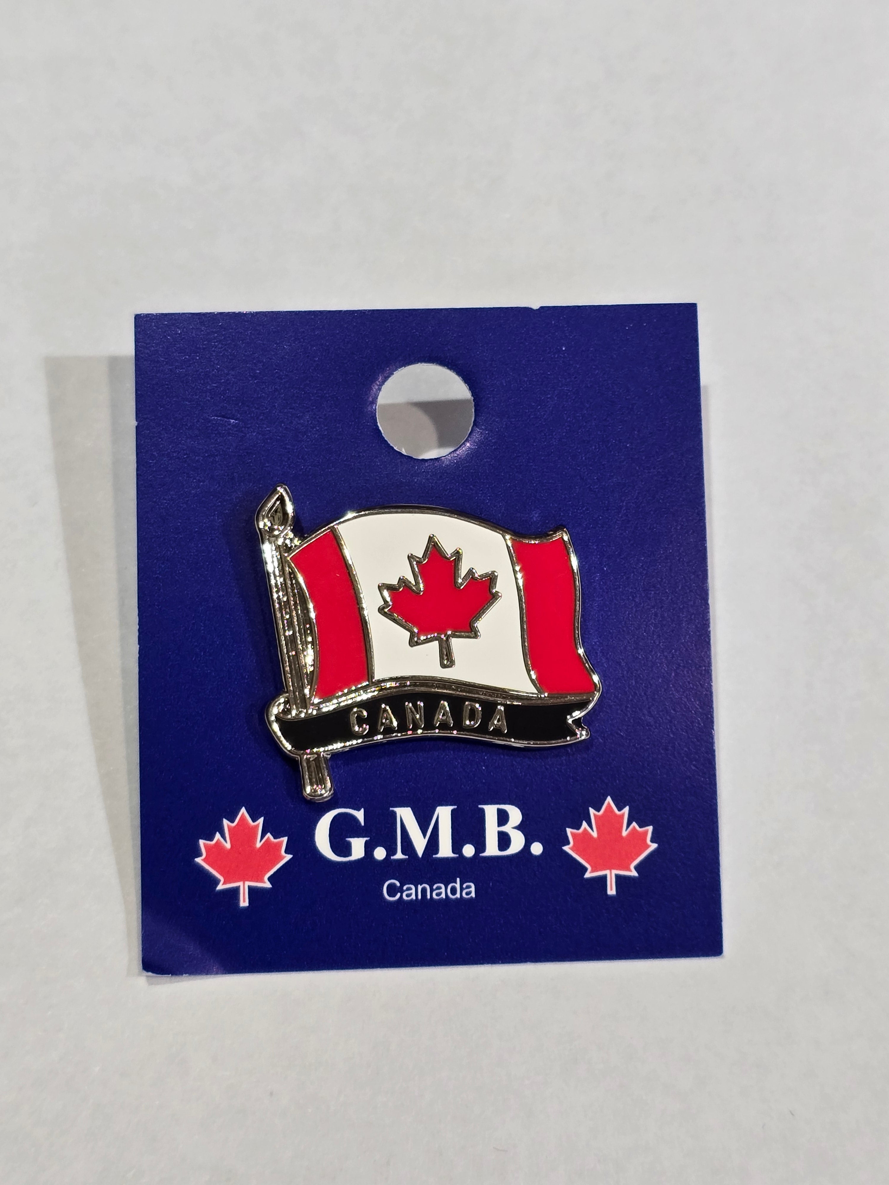 Canadian Flag with Canada Banner Lapel Pin